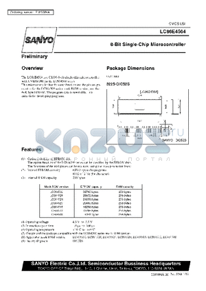 LC864512 datasheet - 8-Bit Single-Chip Microcontroller