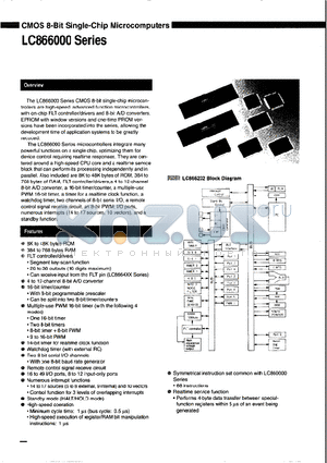 LC866008C datasheet - CMOS 8-Bit Single-Chip Microcomputers