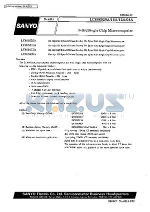 LC866016A datasheet - 8-bit single chip microcomputer