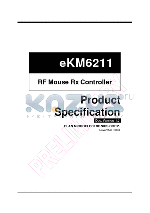 EKM6211 datasheet - RF Mouse Rx Controller