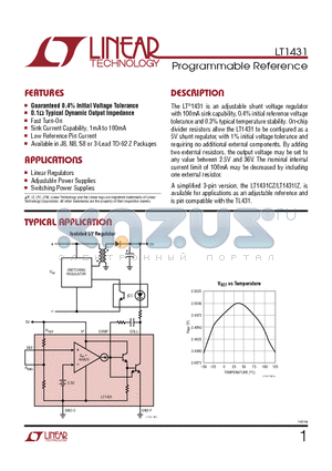 LT1431CZ-PBF datasheet - Programmable Reference