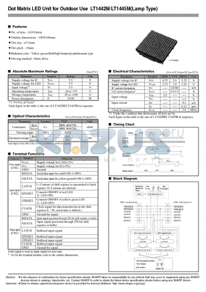 LT1445M datasheet - Dot Matrix LED Unit for Outdoor Use (Lamp Type)