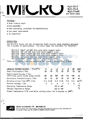 MLV-10-OR datasheet - BAR GRAPH ARRAY