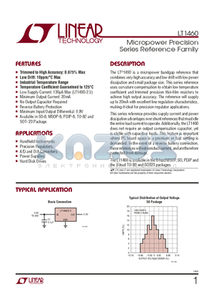 LT1460ACS8-10 datasheet - Micropower Precision Series Reference Family