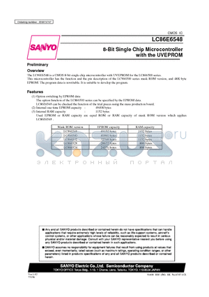 LC866532 datasheet - 8-Bit Single Chip Microcontroller with the UVEPROM