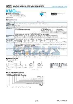EKMG100ESS331MF11D datasheet - MINIATURE ALUMINUM ELECTROLYTIC CAPACITORS
