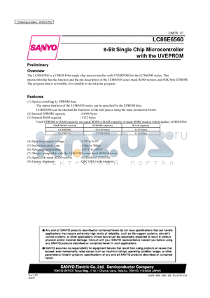 LC866560 datasheet - 8-Bit Single Chip Microcontroller with the UVEPROM