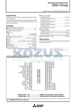 M38503E4FP datasheet - SINGLE-CHIP 8-BIT CMOS MICROCOMPUTER