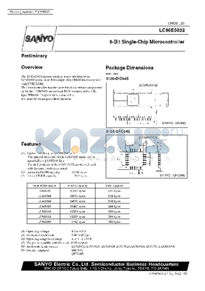 LC86E5032 datasheet - 8-Bit Single Chip Microcontroller