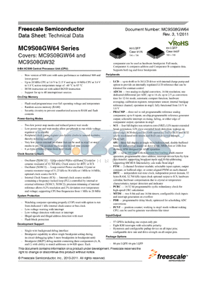 MC9S08GW64_11 datasheet - HC08 instruction set with added BGND instruction
