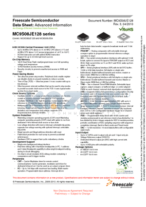 MC9S08JE128CLH datasheet - Covers: MC9S08JE128 and MC9S08JE64