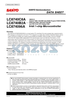 LC8740B2A datasheet - 8-bit 1-chip Microcontroller