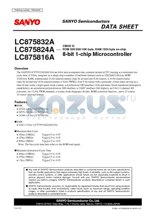 LC875824A datasheet - 8-bit 1-chip Microcontroller