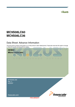 MC9S08LC60CLH datasheet - Microcontrollers