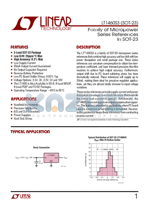 LT1460JCS3-3 datasheet - Family of Micropower Series References in SOT-23