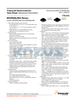 MC9S08LH36CLH datasheet - Advanced Information
