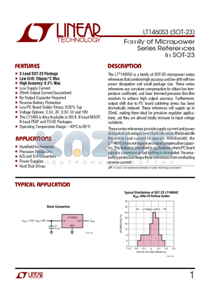 LT1460KCS3-3 datasheet - Family of Micropower Series References in SOT-23