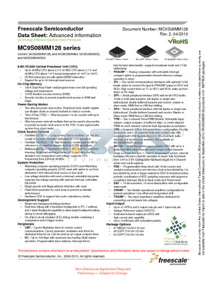 MC9S08MM128CLK datasheet - Advanced Information