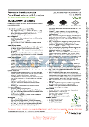 MC9S08MM64CLH datasheet - Advanced Information