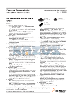 MC9S08MP12 datasheet - 8-Bit HCS08 Central Processor Unit (CPU)
