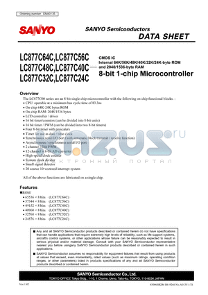 LC877C24C datasheet - 8-bit 1-chip Microcontroller