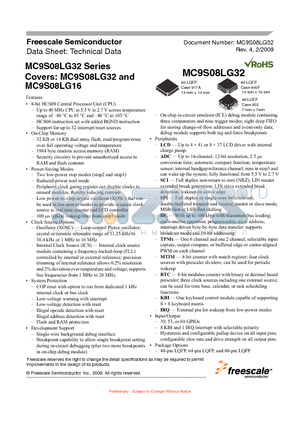 MC9S08LG32 datasheet - 8-bit HCS08 Central Processor Unit (CPU)