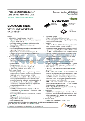 MC9S08QB8 datasheet - 8-Bit HCS08 Central Processor Unit