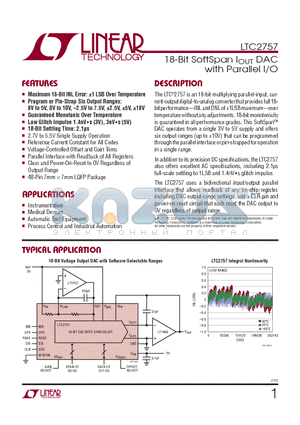 LT1468 datasheet - 18-Bit SoftSpan IOUT DAC with Parallel I/O