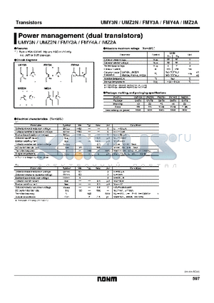 FMY4A datasheet - Power Management(Dual Transistors)