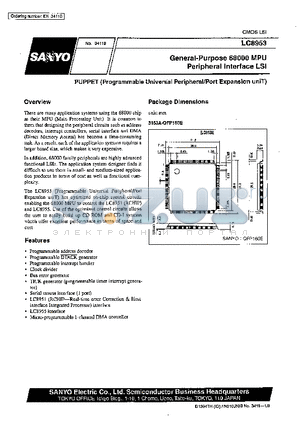 LC8953 datasheet - General-Purpose 68000 MPU Peripheral Interface LSI