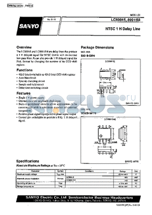 LC89915M datasheet - NTSC 1H Delay Line