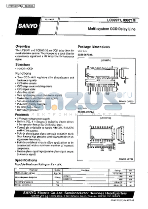 LC89971 datasheet - Multi-system CCD Delay Line