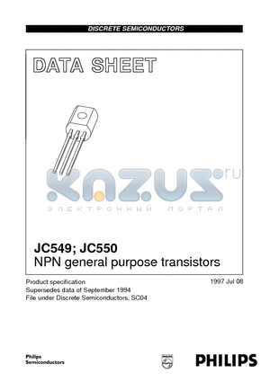 JC549B datasheet - NPN general purpose transistors