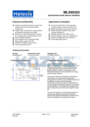 MLX90320 datasheet - Automotive small sensor interface