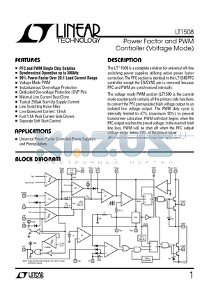 LT1508I datasheet - Power Factor and PWM Controller(Voltage Mode)