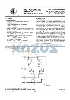 IDT74FCT821CTLB datasheet - HIGH-PERFORMANCE CMOS BUS INTERFACE REGISTERS