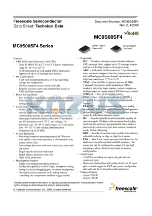 MC9S08SF4MTG datasheet - Technical Data