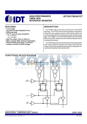 IDT74FCT823ATSOG datasheet - HIGH-PERFORMANCE CMOS BUS INTERFACE REGISTER