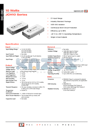 JCH1012D03 datasheet - DC-DC Power Supplies