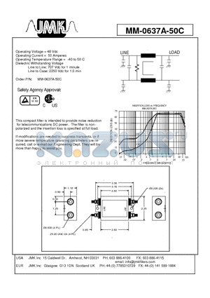 MM-0637A-50C datasheet - Operating Voltage = 48 Vdc Operating Current = 50 Amperes