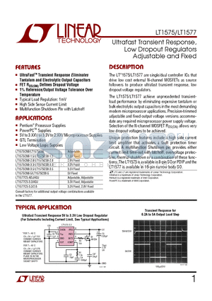 LT1575CN8-2.8 datasheet - Ultrafast Transient Response, Low Dropout Regulators Adjustable and Fixed