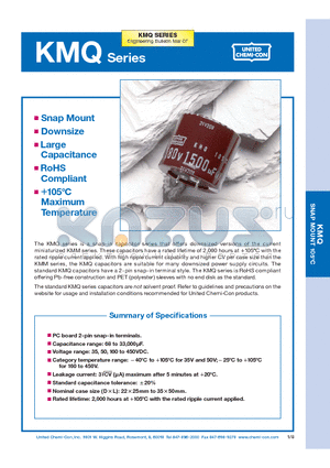 EKMQ161VSN102MR25S datasheet - Snap Mount