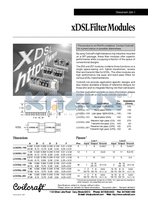 LCADSL-150 datasheet - xDSLFilterModules