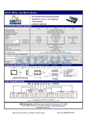 MVIL202027BC datasheet - MIL-STD-883 Level B Screening Available