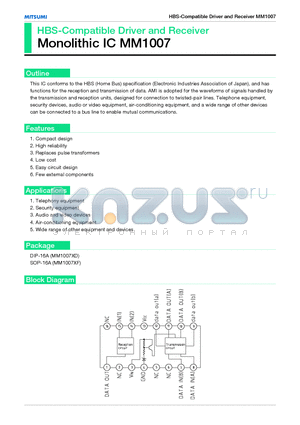MM1007 datasheet - HBS-Compatible Driver and Receiver