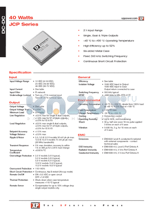 JCP4012T0515 datasheet - DC-DC Power Supplies