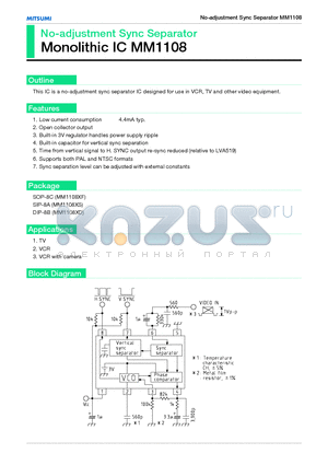 MM1108XS datasheet - Monolithic IC