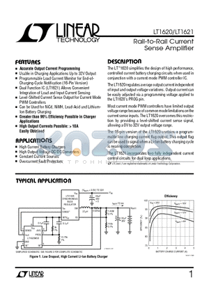 LT1620CS8 datasheet - Rail-to-Rail Current Sense Amplifier