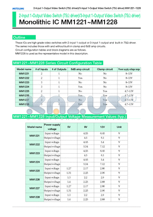 MM1227 datasheet - 2-Input 1-Output Video Switch