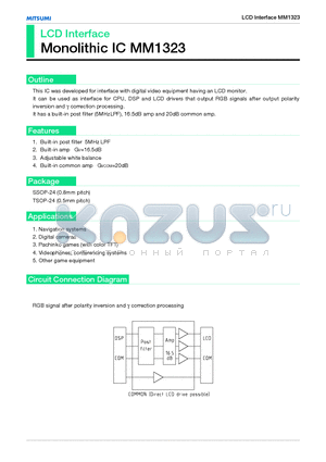 MM1323 datasheet - LCD Interface Monolithic IC MM1323